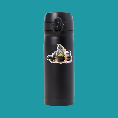 Witchy Campfire Trashcats Vinyl Sticker