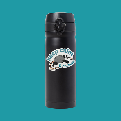 Quantum Possum Keep Calm & Carrion Sticker - Durable Waterproof Vinyl