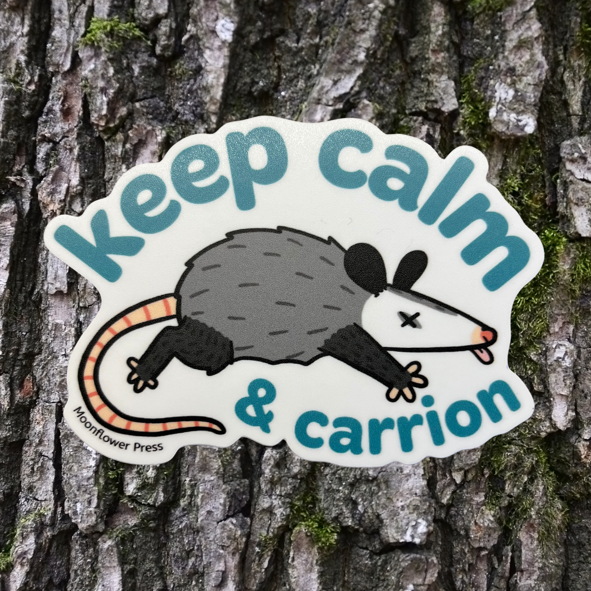 Quantum Possum Keep Calm & Carrion Sticker - Durable Waterproof Vinyl