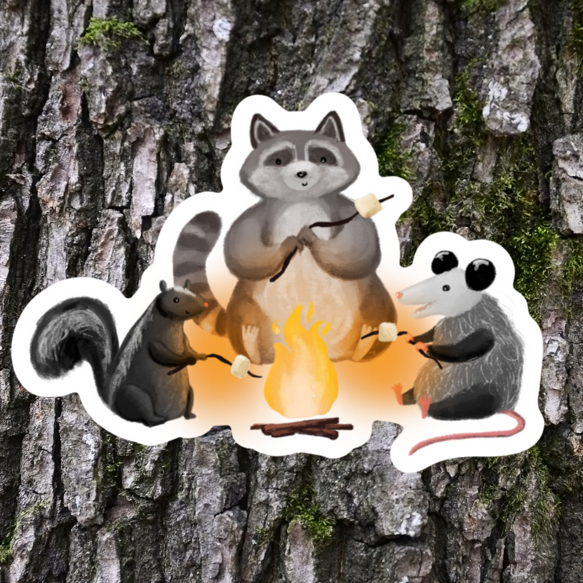 Campfire Trashcat Sticker - Durable Waterproof Vinyl