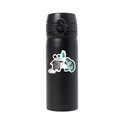 Opossum and Turtle Friends Sticker - Durable Waterproof Vinyl