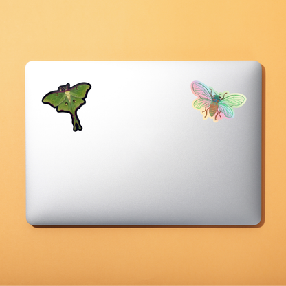 Lovely Luna Moth Sticker - Holographic Waterproof Vinyl